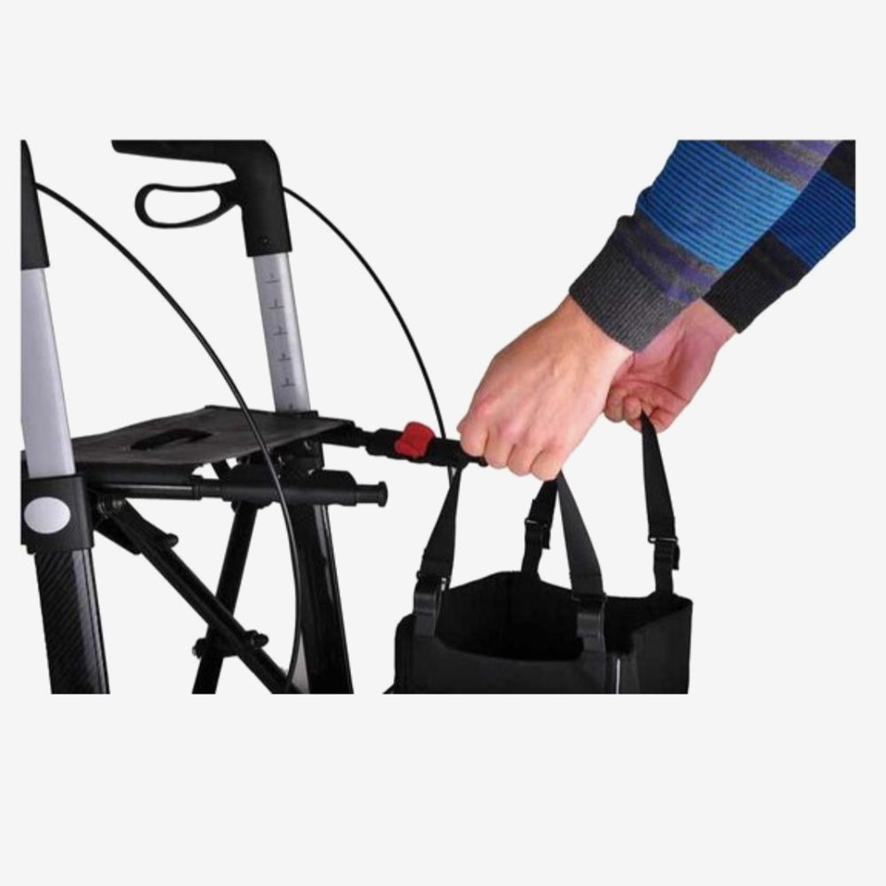 Mobilex Gepard Carbon Rollator Geel: Ultralicht, Eenzijdig Geremd, Softwielen & Comfort